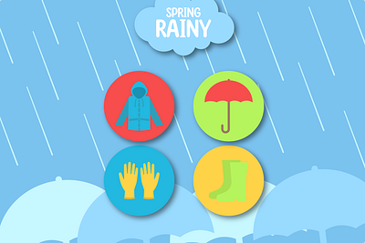 Spring Icons: Rainy Season design icon illustration