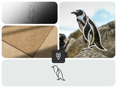 Penguin Logo app branding design flat golden ratio graphic design grid logo icon illustration line art logo logos penguin vector