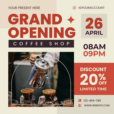 Coffee Shop Social Media Design branding cofee coffe shop design grand opening graphic design idcreativ shop social media