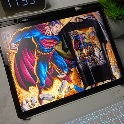 BATTLE SUPERS - Superman vs Goku anime apparel battle battle super character clothing comic dc dc universe dcu dragonball fanart fight fire goku laser manga marvel super saiyan superman