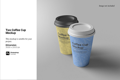 Two Coffee Cup Mockup paper