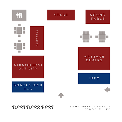 Redesign in Canva of Event Layout - Destress Fest canva event planning graphic design layout