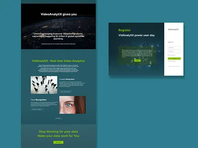Video analytics software UI graphic design ui