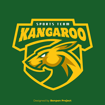 Kangaroo Sports Logo Team bold logo branding design esports gaming hockey hockeylogo illustration kangaroo kangaroologo logos mascot sports sportslogo