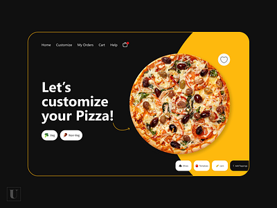 Pizzeria Web App Design Concept app design ui ux uxdesign