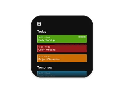 Calendar - Watch UI calendar daily ui design open source penpot ui ux watch ui
