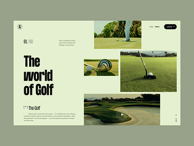 The world of golf bn digital bndigital clean design green minimal sport ui web website