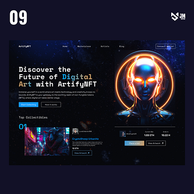 ArtifyNFT adobe art artificial branding design digital discover figma graphic design intelligence logo marketplace nft ui ux webdesigner website websitedesign