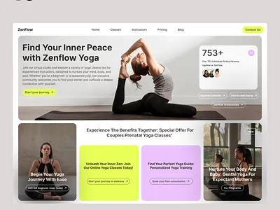 Zenflow adobe branding daily design figma graphic design inner online peace photoshop studio ui ux webdesigner websitedesign yoga