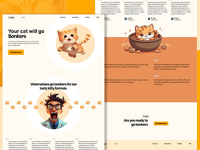 Cat food Landing page animation figma landing page ui