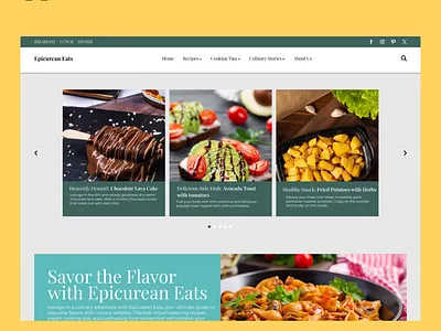 Epicurean Eats blog daily design figma food gourmet graphic design hero inspiration section ui ux webdesigner website website design