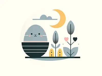 Happy Easter an egg cartoon cute design easter graphic design happiness happy easter holiday illustration vector