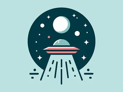 flying object UFO design flying graphic design illustration modesty naivety object sky space stars ufo vector