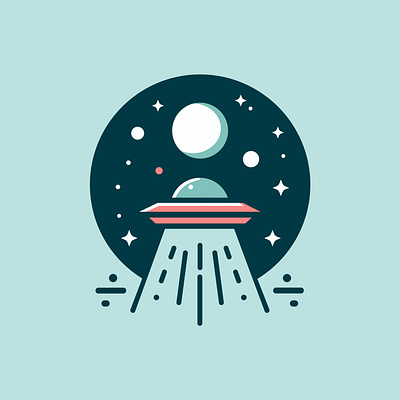 flying object UFO design flying graphic design illustration modesty naivety object sky space stars ufo vector