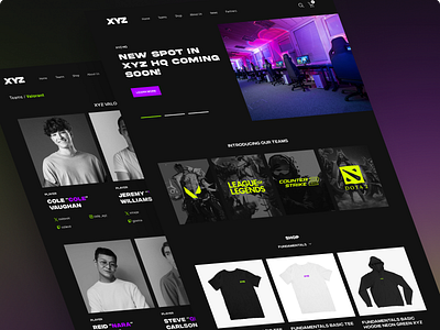 🎮XYZ Esports - Esports Organization Home Page design exploration prototyping ui ui design user interface website