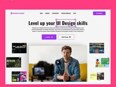 Design Craft Academy academy adobe craft daily design figma graphic design hero hero section photoshop section ui ux webdesigner website