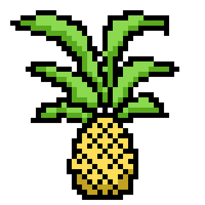 Pineapple pixel art adobephotoshop fruit illustration photoshop pineapple pixelart pixels tropics