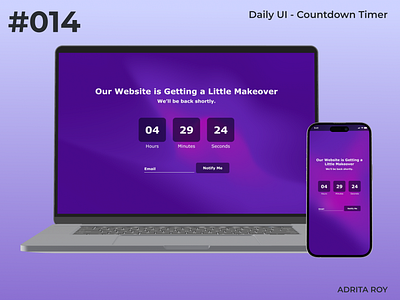 Daily UI 014 - Countdown Timer countdown timer daily ui 14 dailychallenge dailyui dailyuichallenge design desktop figma mobile responsive design ui ux