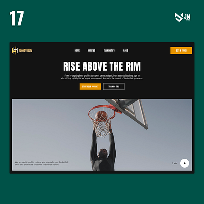 Hoop Dynasty basketball daily design dunk dynasty figma graphic design hero hoop section sports ui ux web design webdesigner website