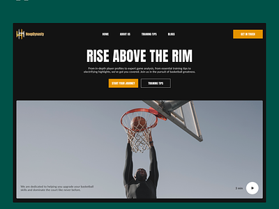 Hoop Dynasty basketball daily design dunk dynasty figma graphic design hero hoop section sports ui ux web design webdesigner website