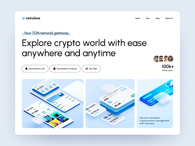 Coinclave landing page branding creative crypto design designstudio digital graphic design graphics illustration interface nft ui uidesign web web design web3