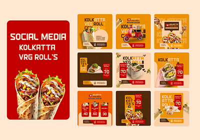 Social Media Post - Kolkatta veg roll's graphic design illustration instagram post social media post vector