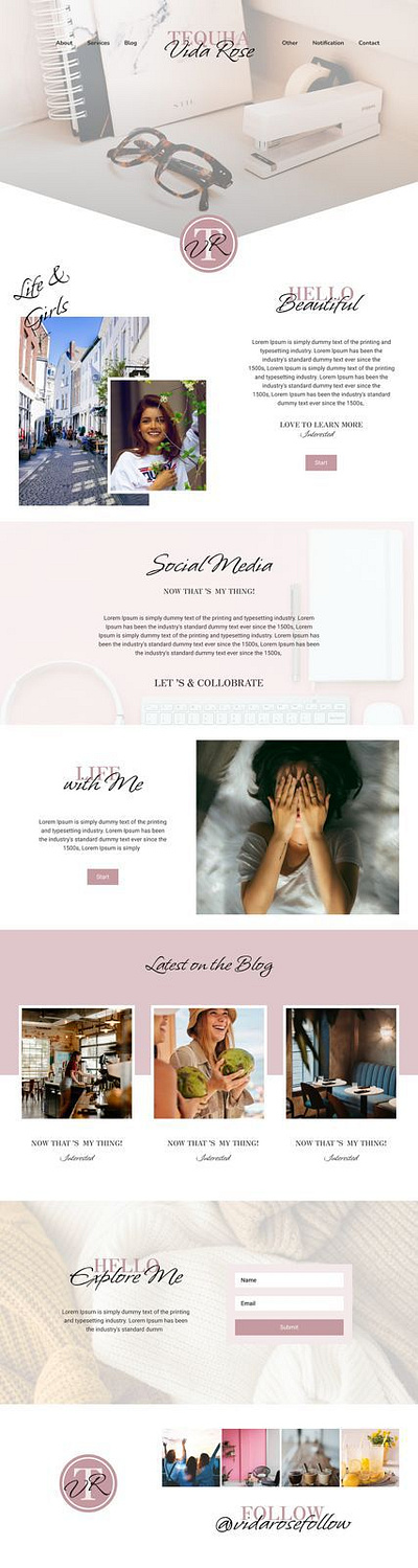 Vida Rose design inspiration ui websitedesign