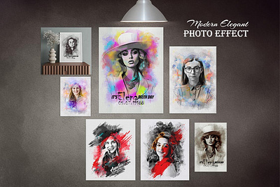Modern Elegant Photo Effect animation branding design effect illustration ink art modern photo effect photoshop photoshop action ui