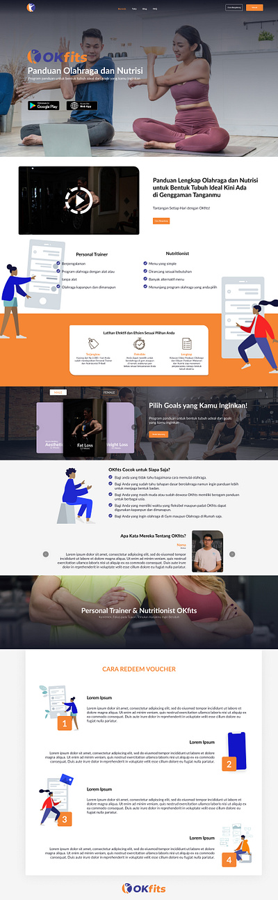 Web Design for Sport Apps (OkFits Apps) sport ui ux web web design