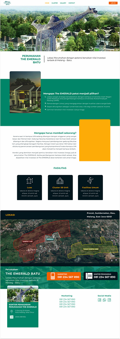 Landing Page Design for The Emerald Batu housing perumahan real estate ui ux web web design