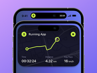 Dynamic Island | Running App dynamic island fitness app running app ui ui design widget