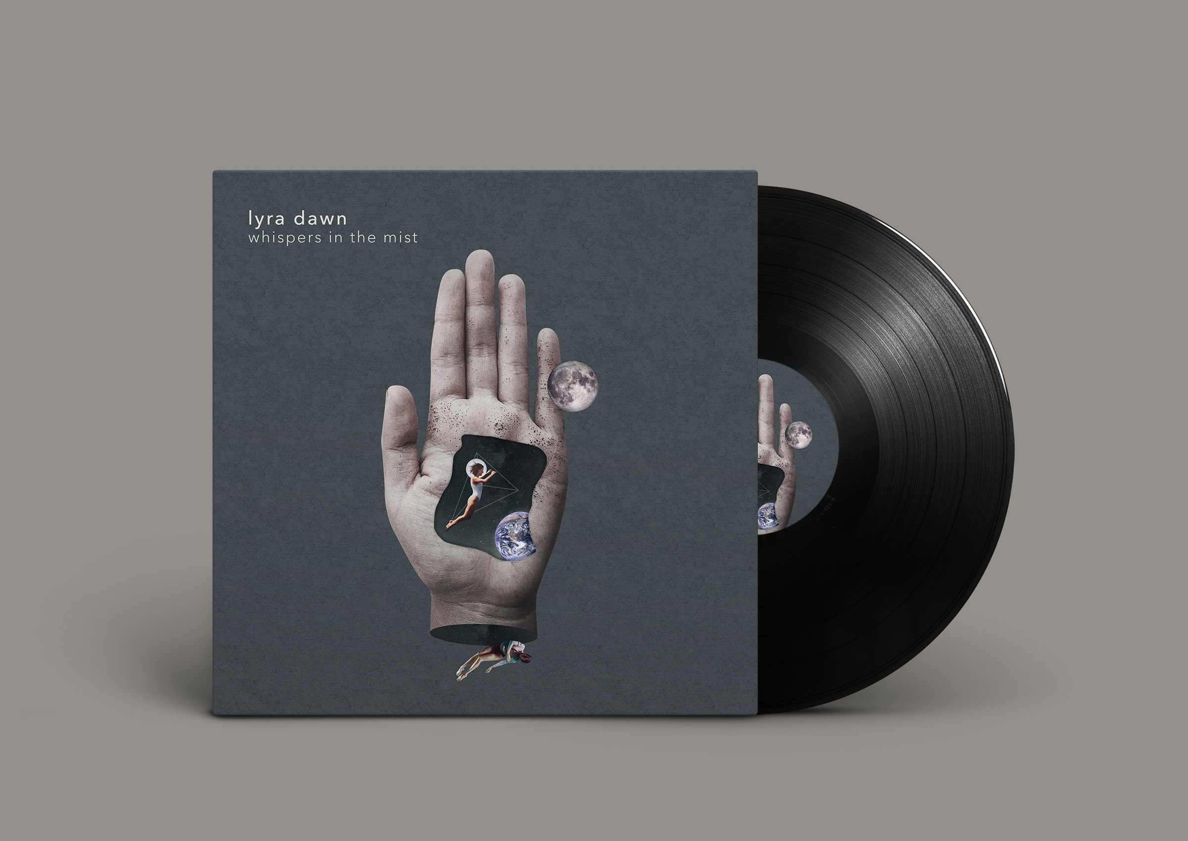 Music Album Cover Design: Lyra Dawn adobe illustrator adobe photoshop concept art cover art cover design digital collage graphic design illustration music artwork music cover music packaging record cover record cover art vinyl cover art vinyl cover design visual design
