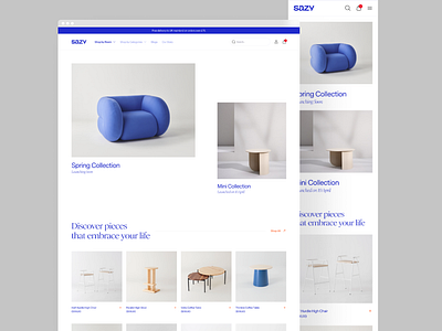 Interior Website Design Concept branding design flat homepage logo minimal page ui ux web