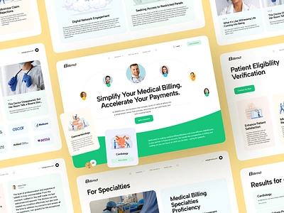 Medical Billing Website Design billing website clinic health care healthcare website home page medical care medical portal medical website medtech ui ux web design web portal web ui website design