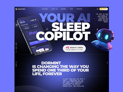 Dormint Website Concept ai crypto defi design dormint graphic design midjourney ui ux webdesign