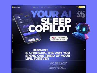 Dormint Website Concept ai crypto defi design dormint graphic design midjourney ui ux webdesign