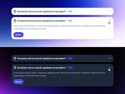 slothUI - World's Laziest Design System - Accordion FAQ Dropdown accordion accordion ui clean dark mode design system faq figma design system figma ui kit frequently asked questions gradient indigo lazy minimal modern purple sloth slothui ui ui design ui kit