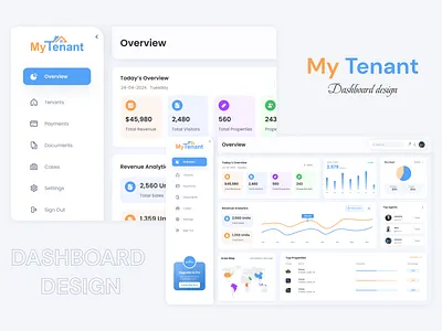 My Tenant - Dashboard Design 2024 trends admin admin panel admin theme clean dashboard dashboard design dashboard interface employee interface minimal design overview product design project rent ui unique ux ui design web dashboard web design