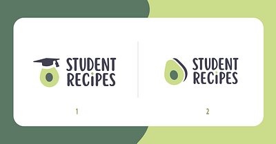Student Recipes Logo Options avocado branding cooking fresh grad graduation grocery growth guac hat logo recipes student summer
