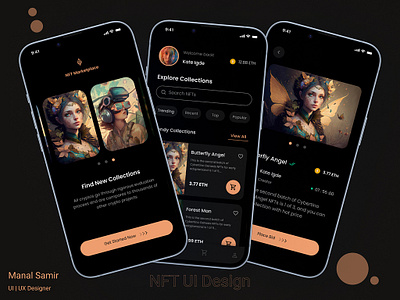 NFT Mobile App ui ui designer ui designers ui designs uiux