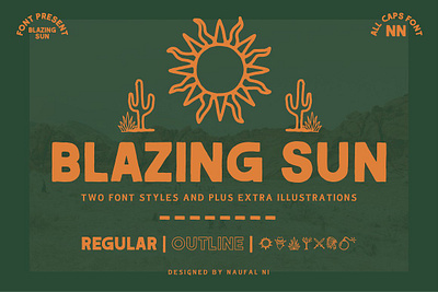 BLAZING SUN - Extra Illustrations display font font fonts handwriting typeface vintage font