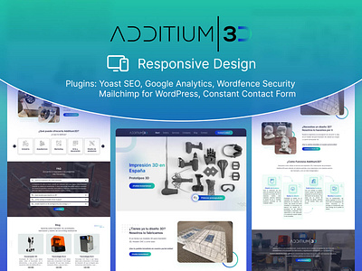 Additium 3D | 3D printing company in Spain custom web design home page wordpress