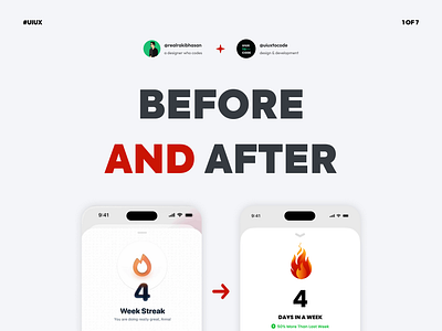 Before and after implementing the UX into an existing design! realrakibhasan redesign redesignchallenge ui ui design uiuxtocode ux ux design
