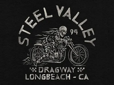 Steel Valley (pre-made) badge design branding design for sale distressed graphic design illustration motorcycle t shirt design vintage design