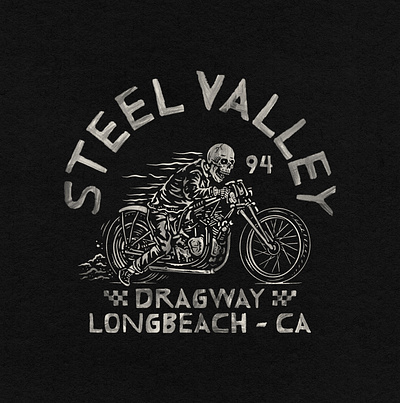 Steel Valley (pre-made) badge design branding design for sale distressed graphic design illustration motorcycle t shirt design vintage design
