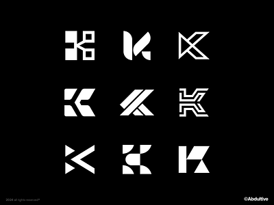 Lettermark K-01 | Marks exploration brand branding design digital geometric graphic design icon letter k logo marks minimal modern logo monochrome monogram negative space
