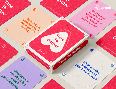 Time to gather -- Airbnb airbnb board game branding card game competition dad experience design graphic design icon package design