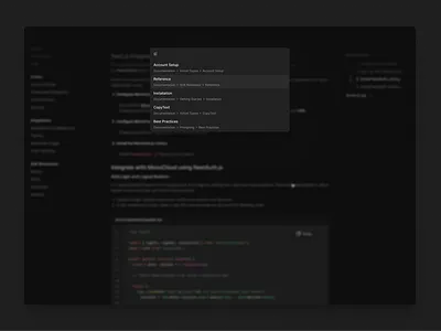 Simple search ✨ dark mode documentation search search bar