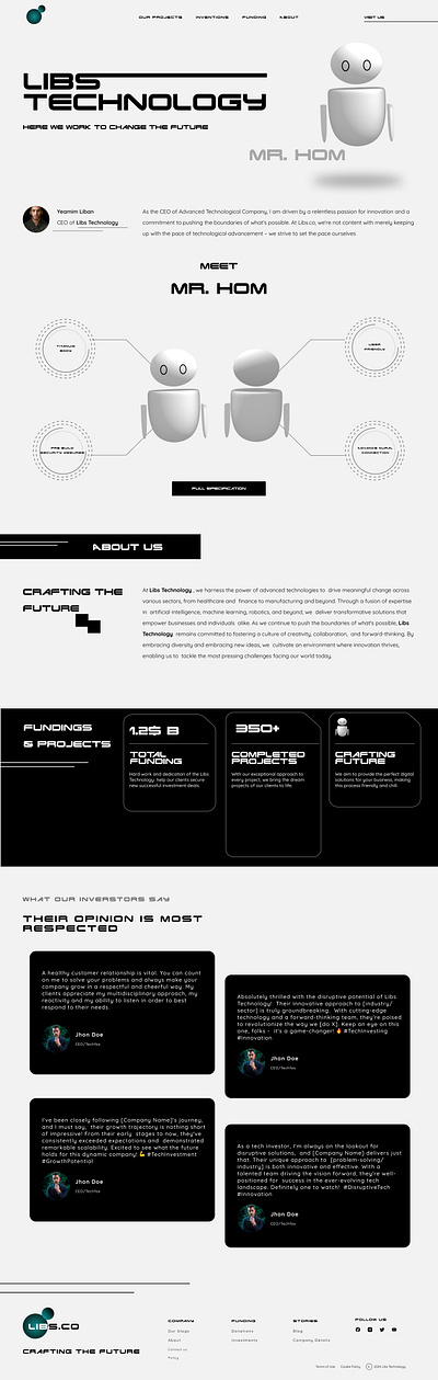 Technology company landing page landing page ui ui design uiux user experience user interface ux website design