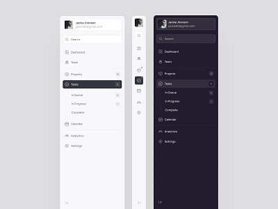 Sidebar - Team Management Dashboard creative dark design light product sidebar switch ui ux ux solution web web design